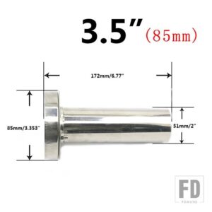 汎用 85mm 3.5インチ/98mm 4インチ/110mm 4.5インチ ステンレスクロームエキゾーストマフラーサイレンサー YC101073 - 85mm