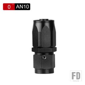 AN6 AN8 AN10 オイル燃料スイベルホース陽極酸化アルミニウムストレートエルボ 0 45 90 120 度ホースエンドオイル燃料再利用可能な継手黒 - AN10 Straight