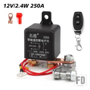 12/24V バッテリースイッチリレー 120A 200A 250A リモートコントロールバッテリー切断カットオフアイソレータスイッチとリモートコントロール - 12V 250A