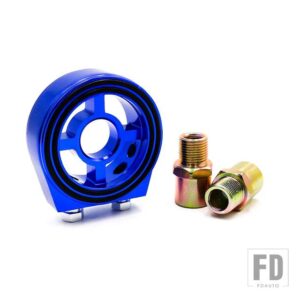 汎用 M20X1.5 と 3/4-16 カーオイルフィルタークーラーサンドイッチプレートアダプター油圧温度アダプターカーメーターアルミ - Blue