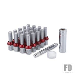 20 ピース/セット 円錐カバーホイールボルト M14 * 1.5 ラグナットスリーブ位置決めピンと潤滑剤付き