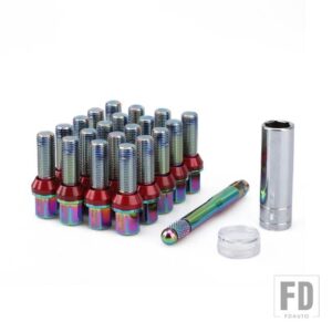 20 ピース/セット 円錐カバーホイールボルト M14 * 1.5 ラグナットスリーブ位置決めピンと潤滑剤付き