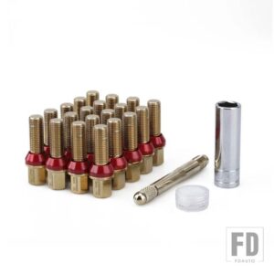 20 ピース/セット 円錐カバーホイールボルト M14 * 1.5 ラグナットスリーブ位置決めピンと潤滑剤付き