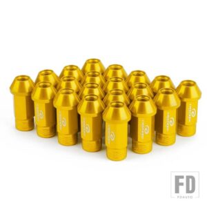 7075-T6 アルミホイールラグナット M12X1.25 50 mmレーシングラグナットレッドブルーブラックゴールドナット 20 ピース/セット YC101326 - Gold