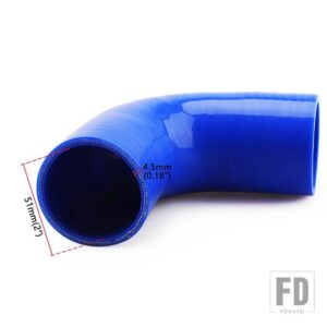 汎用 2.0 インチ2.5インチ 2.75インチ3インチ /51mm 63mm 70 mm 76 mm 90 度エルボシリコンホースパイプターボインテークパイプカップルホース - 51mm