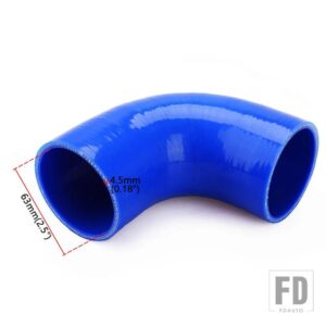汎用 2.0 インチ2.5インチ 2.75インチ3インチ /51mm 63mm 70 mm 76 mm 90 度エルボシリコンホースパイプターボインテークパイプカップルホース - 63mm
