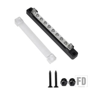 150A DC 48V 12/6 ウェイバスストリップジャンクションボックスカバーとコネクタアース配電カーボートトレーラー RV - 1P 8BK