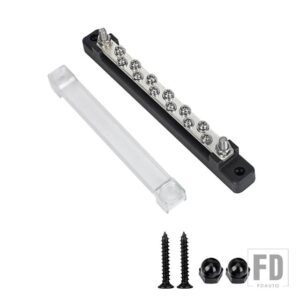 150A DC 48V 12/6 ウェイバスストリップジャンクションボックスカバーとコネクタアース配電カーボートトレーラー RV - 1P 12BK