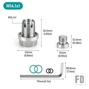 M10.4/M12.1/M14.1/M16.1/M18.1 オーバーサイズ ピギーバック オイル ドレン プラグ ステンレスセルフ タッピング オイル パンネジ山リペアキッ - M14.1X1