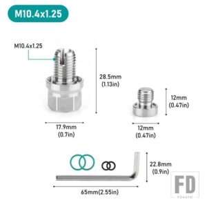 M10.4/M12.1/M14.1/M16.1/M18.1 オーバーサイズ ピギーバック オイル ドレン プラグ ステンレスセルフ タッピング オイル パンネジ山リペアキッ - M10.4X1.25