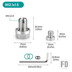 M10.4/M12.1/M14.1/M16.1/M18.1 オーバーサイズ ピギーバック オイル ドレン プラグ ステンレスセルフ タッピング オイル パンネジ山リペアキッ - M12.1 X1.5