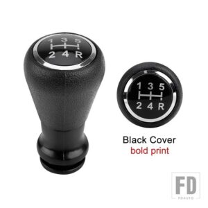5 車速ギアシフトノブの交換 CITROENC1 C3 C4 PEUGEOT106 205 ギアシフター黒 ABS マニュアルアクセサリー - Black cover 2