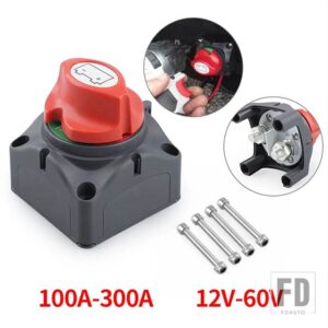 車 RV ボートマリン オン/オフ DC 12V-60V 100A-300A スイッチ固定ブラケットと切断スイッチバッテリーセレクターアイソレータ回路カット - Battery switch