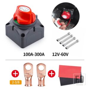 車 RV ボートマリン オン/オフ DC 12V-60V 100A-300A スイッチ固定ブラケットと切断スイッチバッテリーセレクターアイソレータ回路カット - Switch and Terminal