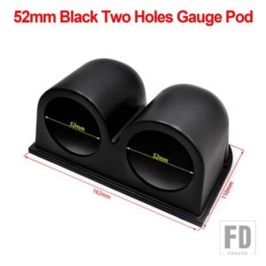 2インチ 52mm ターボブースト 水温 油温 オイルプレス ボルト 空燃比 排気ガス温度 タコメーター カーゲージ 7色LED付き - 2hole instrum
