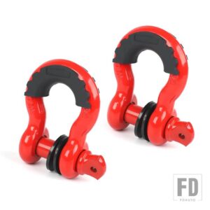 フォード フロント牽引フックシャックルマウントキット 2009-2023 F-150 用 3/4インチ D リングシャックル付き - 1 pair of hooks