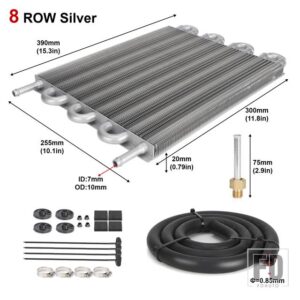 汎用 カーラジエーターコンバータキット空調チューブアクセサリー 4 行 6 行 8 行ベルトコンデンサーチューブ - 8 Row Silver