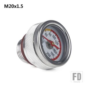 バイクオイルゲージオイル M20X1.5 温度ゲージエンジン温度ゲージアクセサリー HAOJUE TR300/ハーレーダビッドソン X350 - Silver
