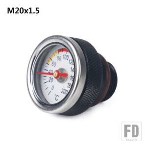 バイクオイルゲージオイル M20X1.5 温度ゲージエンジン温度ゲージアクセサリー HAOJUE TR300/ハーレーダビッドソン X350 - Black