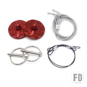 汎用 CNC ビレットアルミレーシングフードピン外観キットフードピンロック デフォルト: 黒 YC100809 - Red