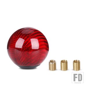 5速/6速マットカーボンテクスチャレーシングカーボール形状ギアシフトノブヘッドシフターレバーと 3 つの適応 - Red