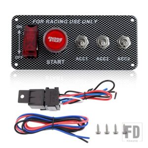 エンジンスタートボタンロッカートグルスイッチ 12V LED パネルコンビネーションスイッチレーシングキャンピングカーボートトラック RV - 3PBC