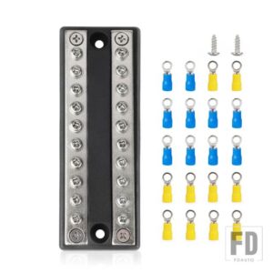 100A バッテリー配電ブロックバスバー正負 48V CD 10 回路バスバー電源端子ブロック RV ボートトラック用 - 10 Circuit 100A 48V