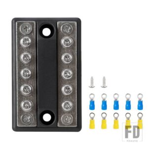 100A バッテリー配電ブロックバスバー正負 48V CD 10 回路バスバー電源端子ブロック RV ボートトラック用 - 5 Circuit 100A 48V