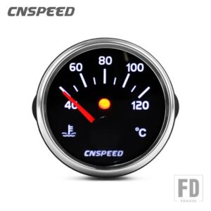 2インチ52mm水温計 12V レーシングカー 120-280 °F 温度センサーバックライト付き白色 LED レッドポインター - C