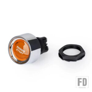 エンジンスタート 50A プッシュボタンキーレススイッチ DC 12V/24V レーシング小型スタートボタン点火スターターオンオフスイッチ - Orange