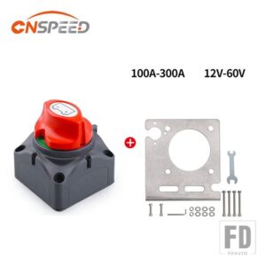 オン/オフ DC 12V-60V 100A-300ARV ボートマリンバッテリーセレクターアイソレーター切断スイッチロータリーカットバッテリー回路カッター - Switch and Bracket
