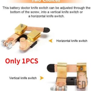 250A アイソレータ電源カットオフバッテリー切断スイッチ 12V 24V トップポストナイフブレードシリーズスイッチマリンカーボート RV ATV - 1PCS Deformable