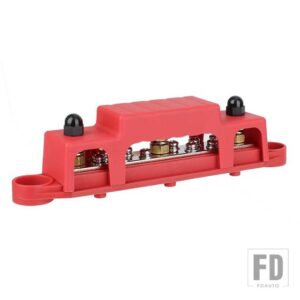 150A バスバーブロック配電端子ブロック 10 端子ネジバスバーキャンピングカーボートマリンキャラバン RV - Red