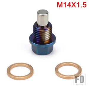 再利用可能な永久磁気 5000 GS チタン合金磁性オイルドレンプラグ オイルサンプナット M12X1.25 M12X1.5 M12X1.75 M14X1.5 - M14x1.5