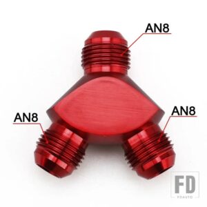 アルミ Y ブロック ADAPTE AN6 AN8 AN10 R 継手アダプタ黒 Y タイプオイルパイプジョイント - AN8 RED