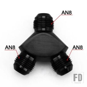 アルミ Y ブロック ADAPTE AN6 AN8 AN10 R 継手アダプタ黒 Y タイプオイルパイプジョイント - AN8 BLACK
