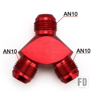 アルミ Y ブロック ADAPTE AN6 AN8 AN10 R 継手アダプタ黒 Y タイプオイルパイプジョイント - AN10 RED