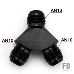 アルミ Y ブロック ADAPTE AN6 AN8 AN10 R 継手アダプタ黒 Y タイプオイルパイプジョイント - AN10 BLACK