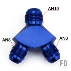 アルミ Y ブロック ADAPTE AN6 AN8 AN10 R 継手アダプタ黒 Y タイプオイルパイプジョイント - AN8-AN10 BLUE