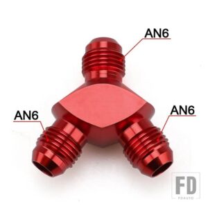 アルミ Y ブロック ADAPTE AN6 AN8 AN10 R 継手アダプタ黒 Y タイプオイルパイプジョイント - AN6 RED