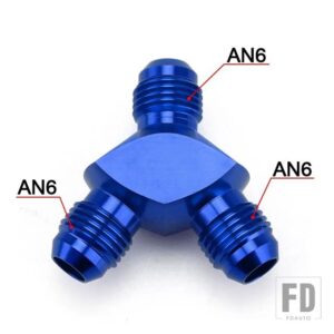 アルミ Y ブロック ADAPTE AN6 AN8 AN10 R 継手アダプタ黒 Y タイプオイルパイプジョイント - AN6 BLUE