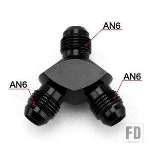 アルミ Y ブロック ADAPTE AN6 AN8 AN10 R 継手アダプタ黒 Y タイプオイルパイプジョイント - AN6 BLACK