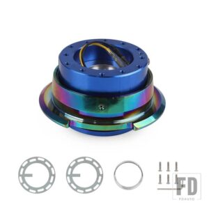 汎用 新レーシングステアリングホイールハブアダプターボスキットアルミクイックリリースハブアダプターボスキット - Blue