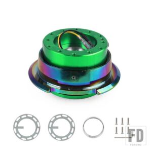 汎用 新レーシングステアリングホイールハブアダプターボスキットアルミクイックリリースハブアダプターボスキット - green
