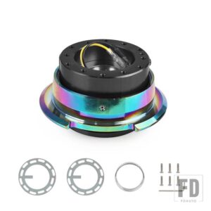 汎用 新レーシングステアリングホイールハブアダプターボスキットアルミクイックリリースハブアダプターボスキット - Black