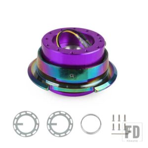 汎用 新レーシングステアリングホイールハブアダプターボスキットアルミクイックリリースハブアダプターボスキット - Purpel