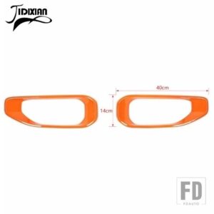 ジープ フロントフォグライトランプ装飾カバーアクセサリー ラングラー JL サハラ 2018-21 2021-23 アップ用 - A Orange