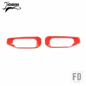ジープ フロントフォグライトランプ装飾カバーアクセサリー ラングラー JL サハラ 2018-21 2021-23 アップ用 - A Red