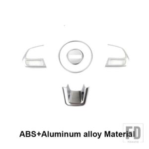 ジープ ステアリングホイールパネル装飾カバーレネゲード 2015 コンパス 2017-2020 インテリアアクセサリー - silver 5 pcs