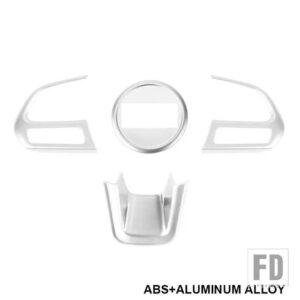 ジープ ステアリングホイールパネル装飾カバーレネゲード 2015 コンパス 2017-2020 インテリアアクセサリー - Silver 4 PCS